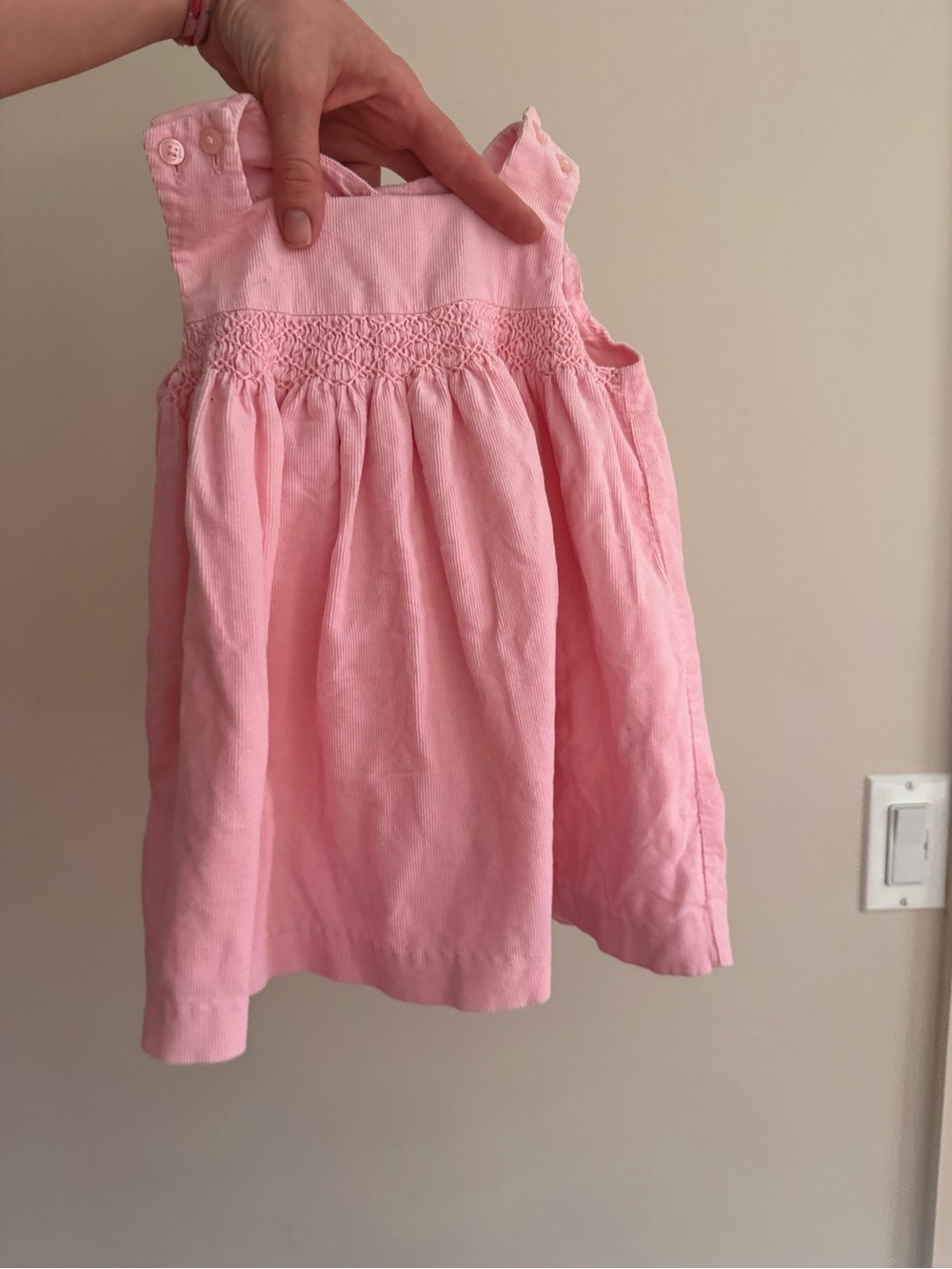 Smocked Corduroy baby dress